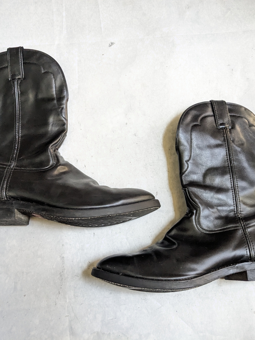 Tony Lama Cowboy Boots Western Black Faux Leather 12 D